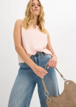 bonprix bonprix Blusa sin mangas de viscosa suave rosa pálido Hot