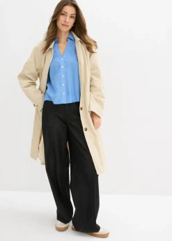bonprix bonprix Blusa tipo boxy de mezcla de viscosa azul provenzal Hot