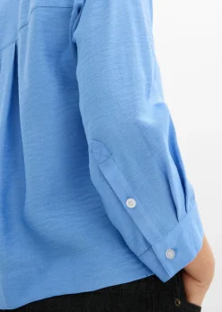 bonprix bonprix Blusa tipo boxy de mezcla de viscosa azul provenzal Hot