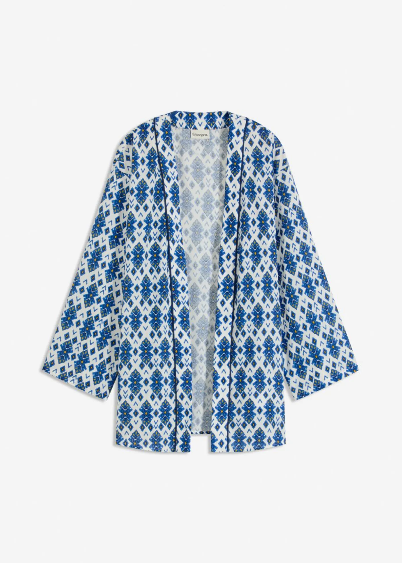 bonprix bonprix Blusa tipo kimono Blanco-azul New