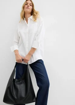 bonprix bonprix Blusa tipo Oxford de algodón orgánico Blanco