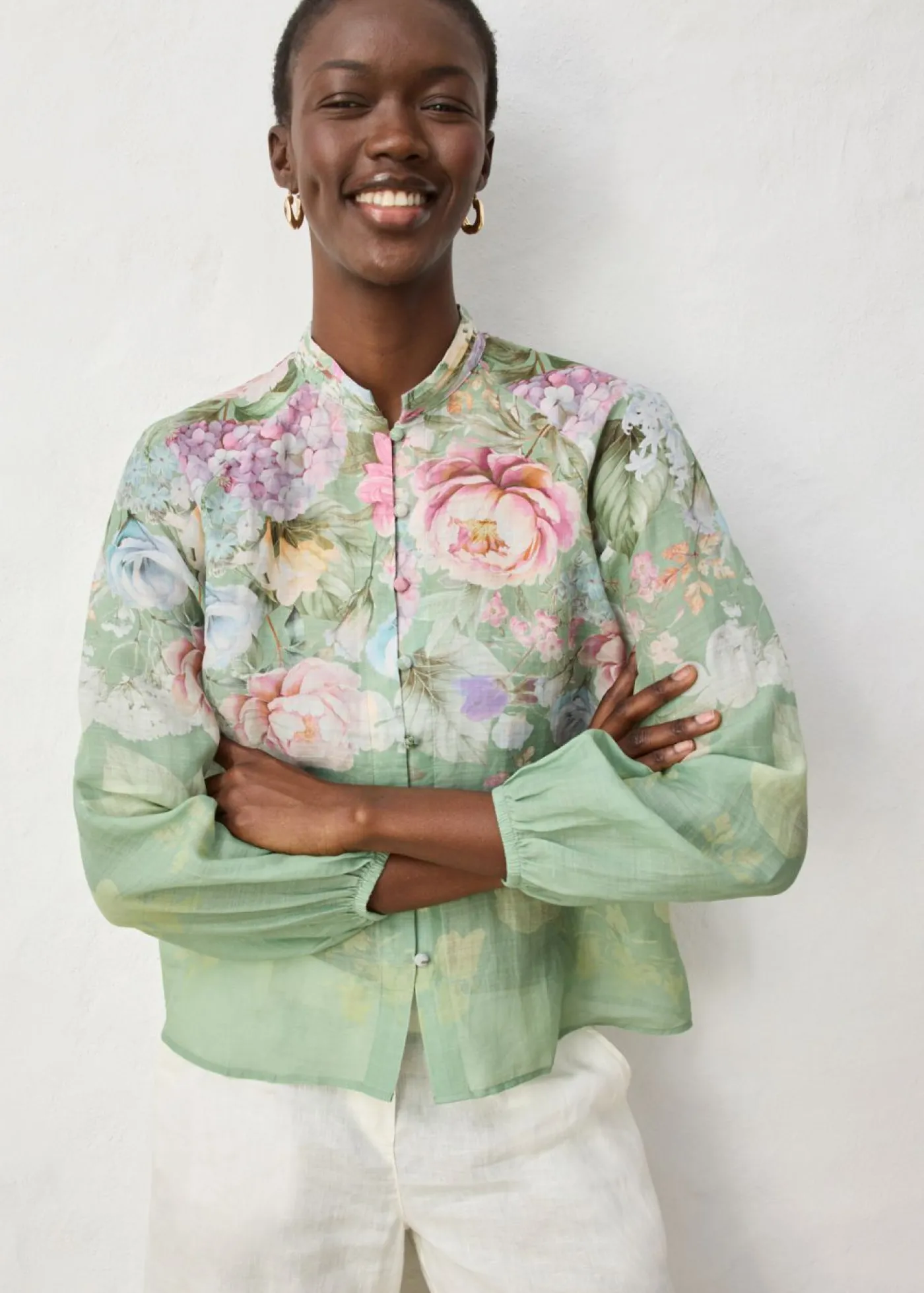bonprix bonprix Blusa tipo túnica Verde pálido de flores New