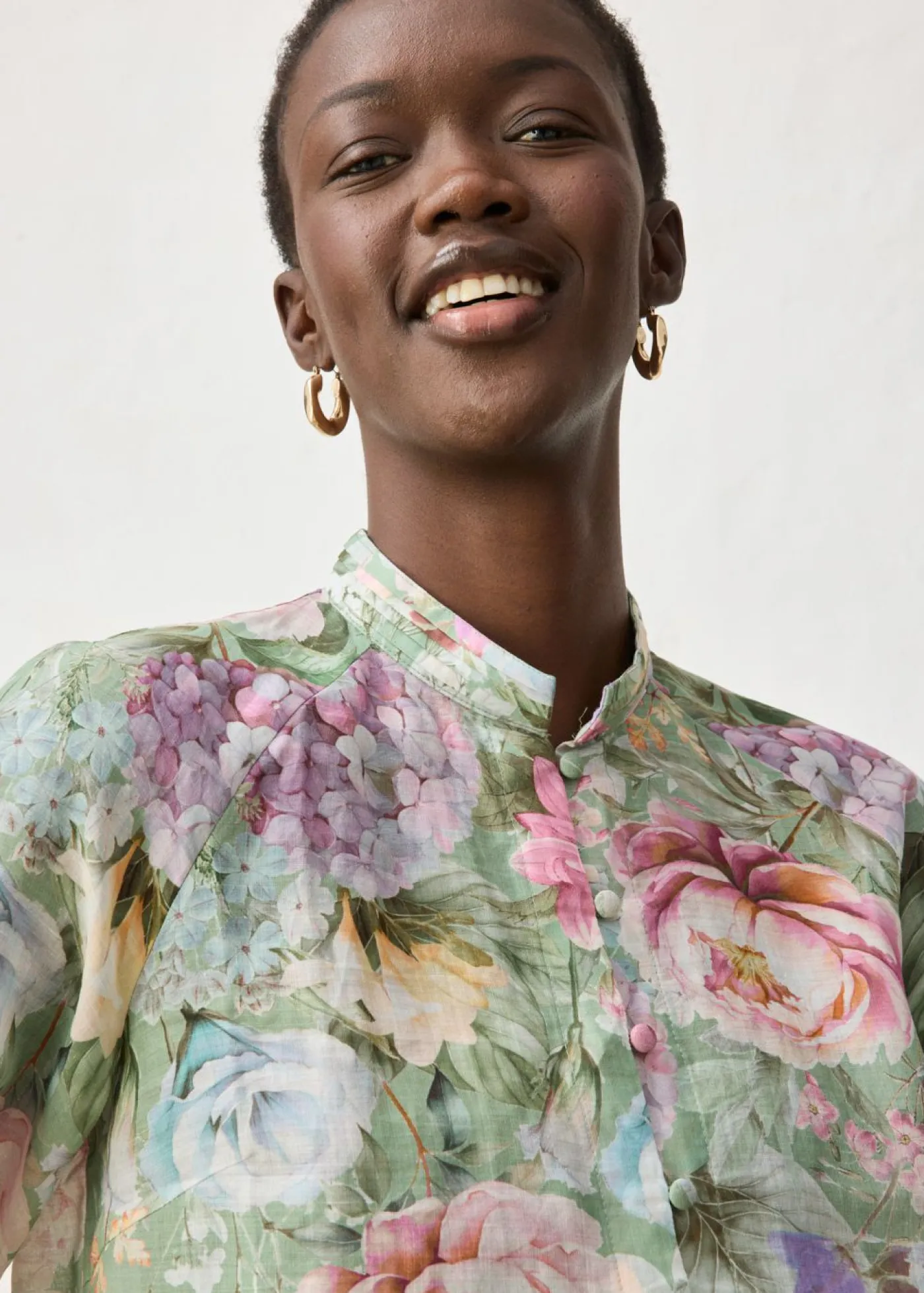 bonprix bonprix Blusa tipo túnica Verde pálido de flores New