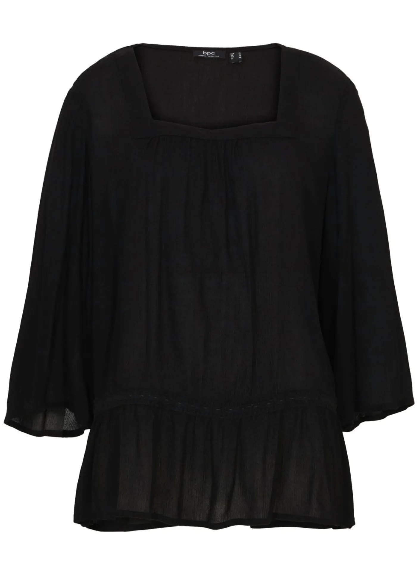 bonprix bonprix Blusa tipo túnica con escote cuadrado Negro Best