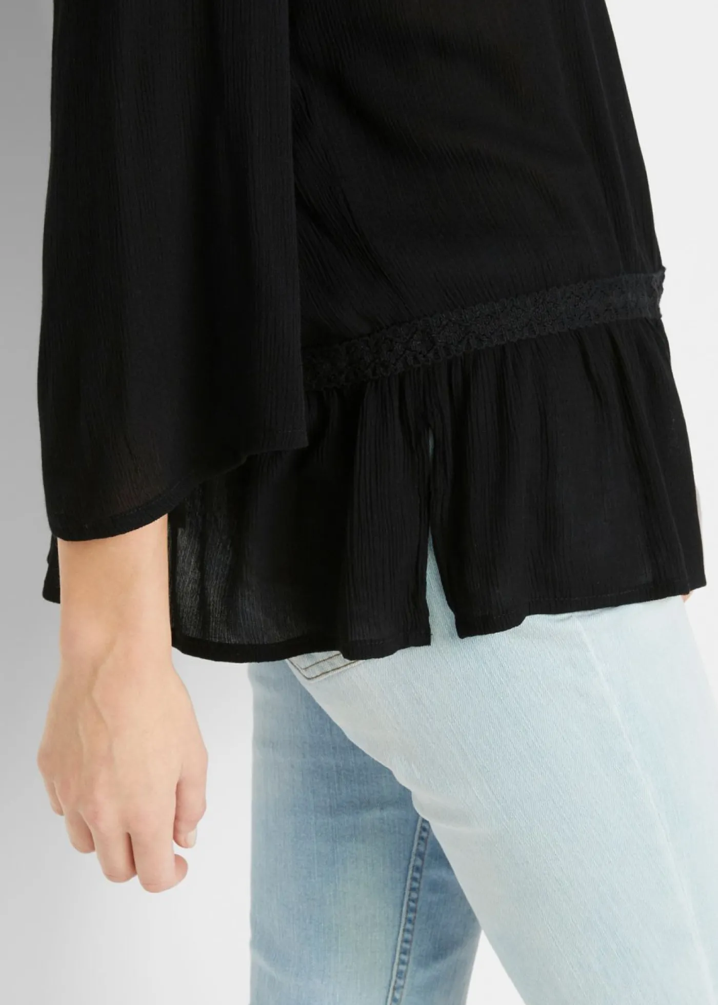 bonprix bonprix Blusa tipo túnica con escote cuadrado Negro Best