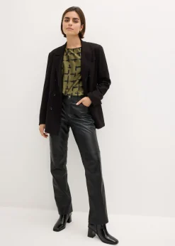 bonprix bonprix Blusa tipo túnica con mangas de murciélago Verde oliva oscuro-negro Discount