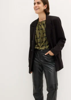 bonprix bonprix Blusa tipo túnica con mangas de murciélago Verde oliva oscuro-negro Discount