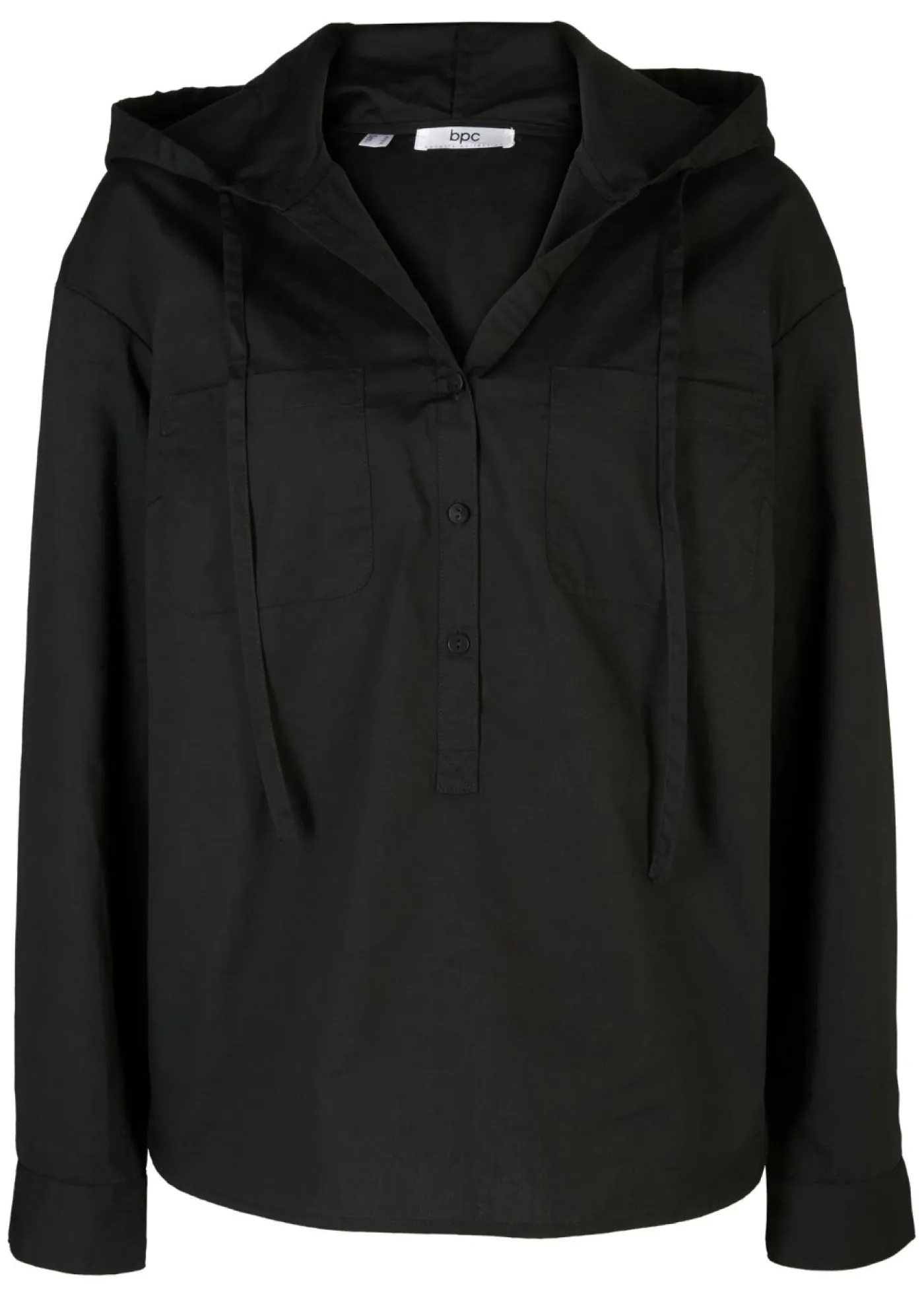 bonprix bonprix Blusa tipo túnica de algodón orgánico puro Negro Clearance