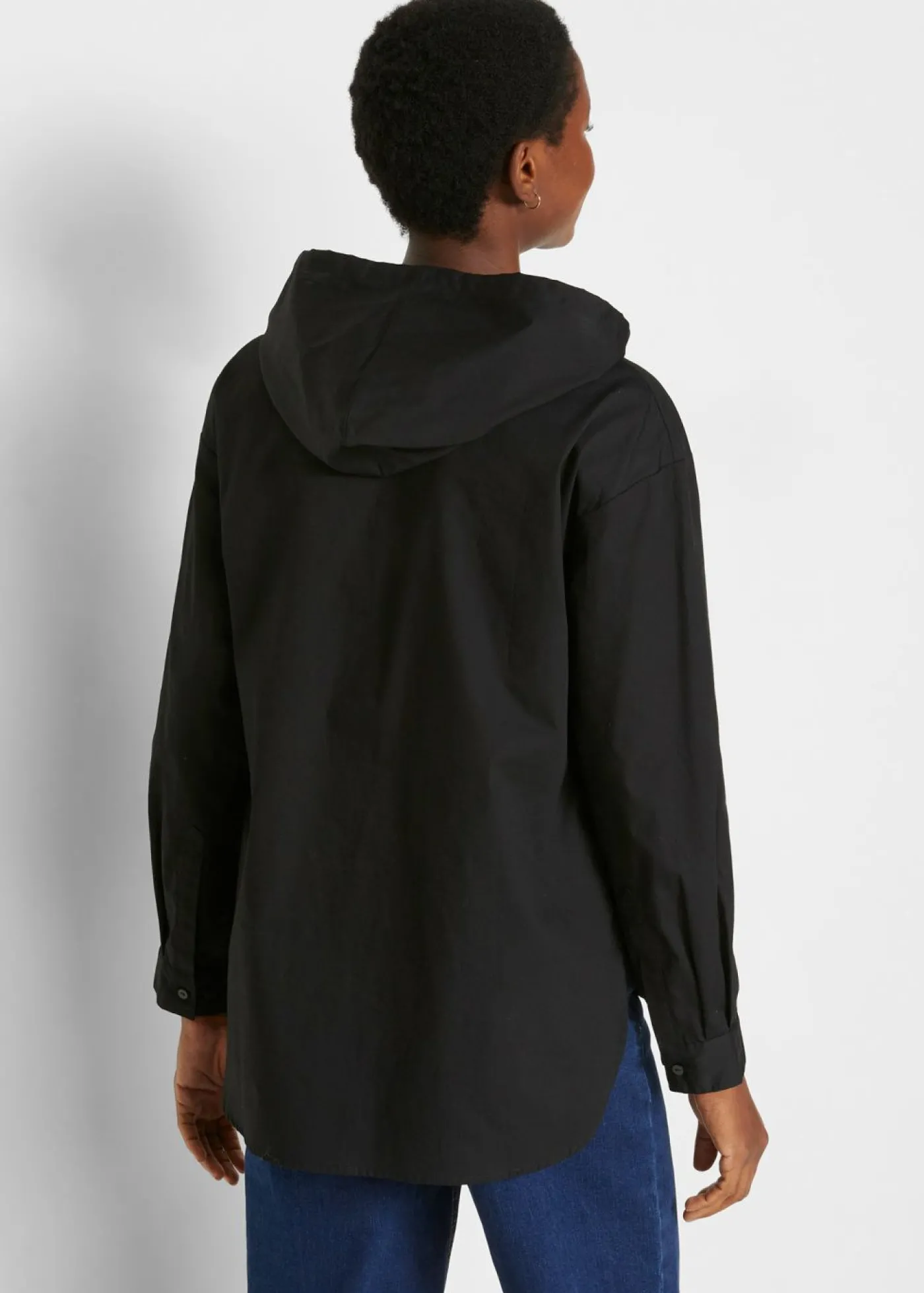 bonprix bonprix Blusa tipo túnica de algodón orgánico puro Negro Clearance