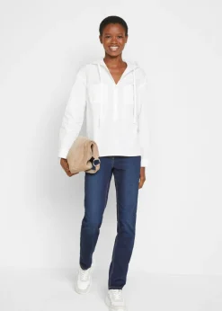 bonprix bonprix Blusa tipo túnica de algodón orgánico puro Blanco Hot