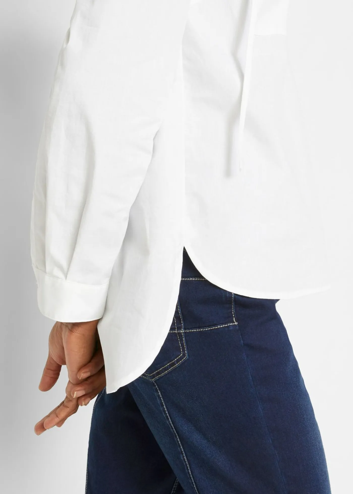 bonprix bonprix Blusa tipo túnica de algodón orgánico puro Blanco Hot