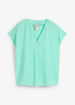 bonprix bonprix Blusa tipo túnica de mezcla de viscosa fluida Azul mentol Clearance