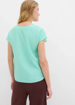 bonprix bonprix Blusa tipo túnica de mezcla de viscosa fluida Azul mentol Clearance
