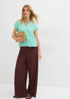 bonprix bonprix Blusa tipo túnica de mezcla de viscosa fluida Azul mentol Clearance