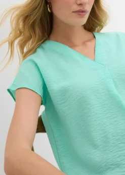 bonprix bonprix Blusa tipo túnica de mezcla de viscosa fluida Azul mentol Clearance