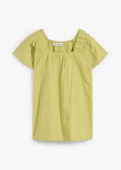 bonprix bonprix Blusa tipo túnica de milrayas de algodón pistacho mate Outlet