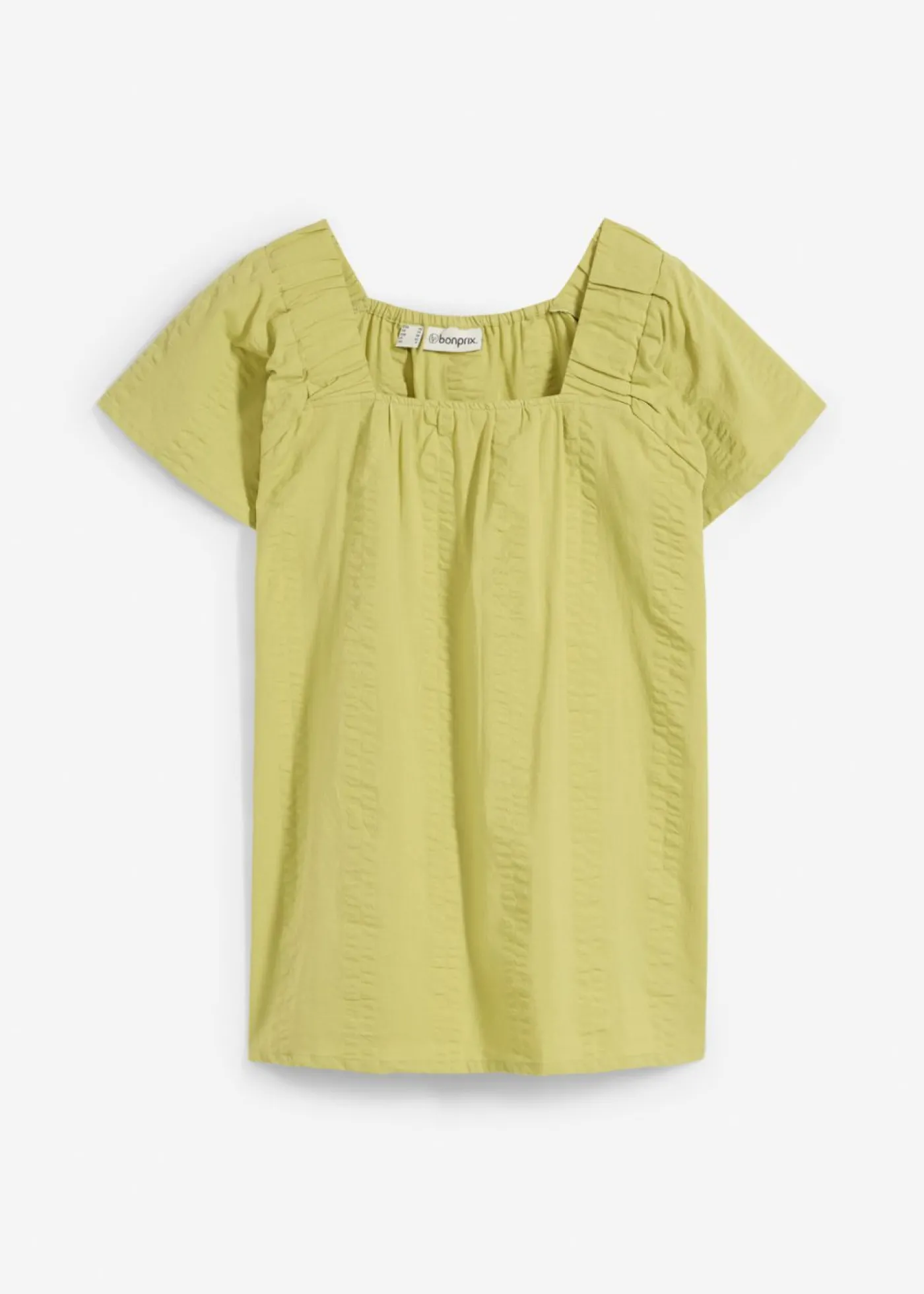 bonprix bonprix Blusa tipo túnica de milrayas de algodón pistacho mate Outlet