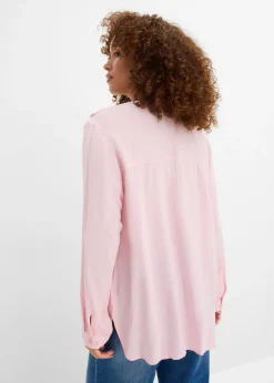 bonprix bonprix Blusa tipo túnica de viscosa suave Rosa empolvado Hot