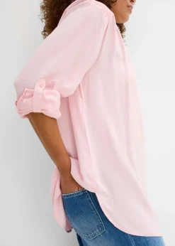 bonprix bonprix Blusa tipo túnica de viscosa suave Rosa empolvado Hot