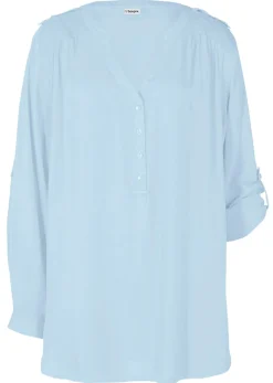 bonprix bonprix Blusa tipo túnica de viscosa suave Azul claro Clearance