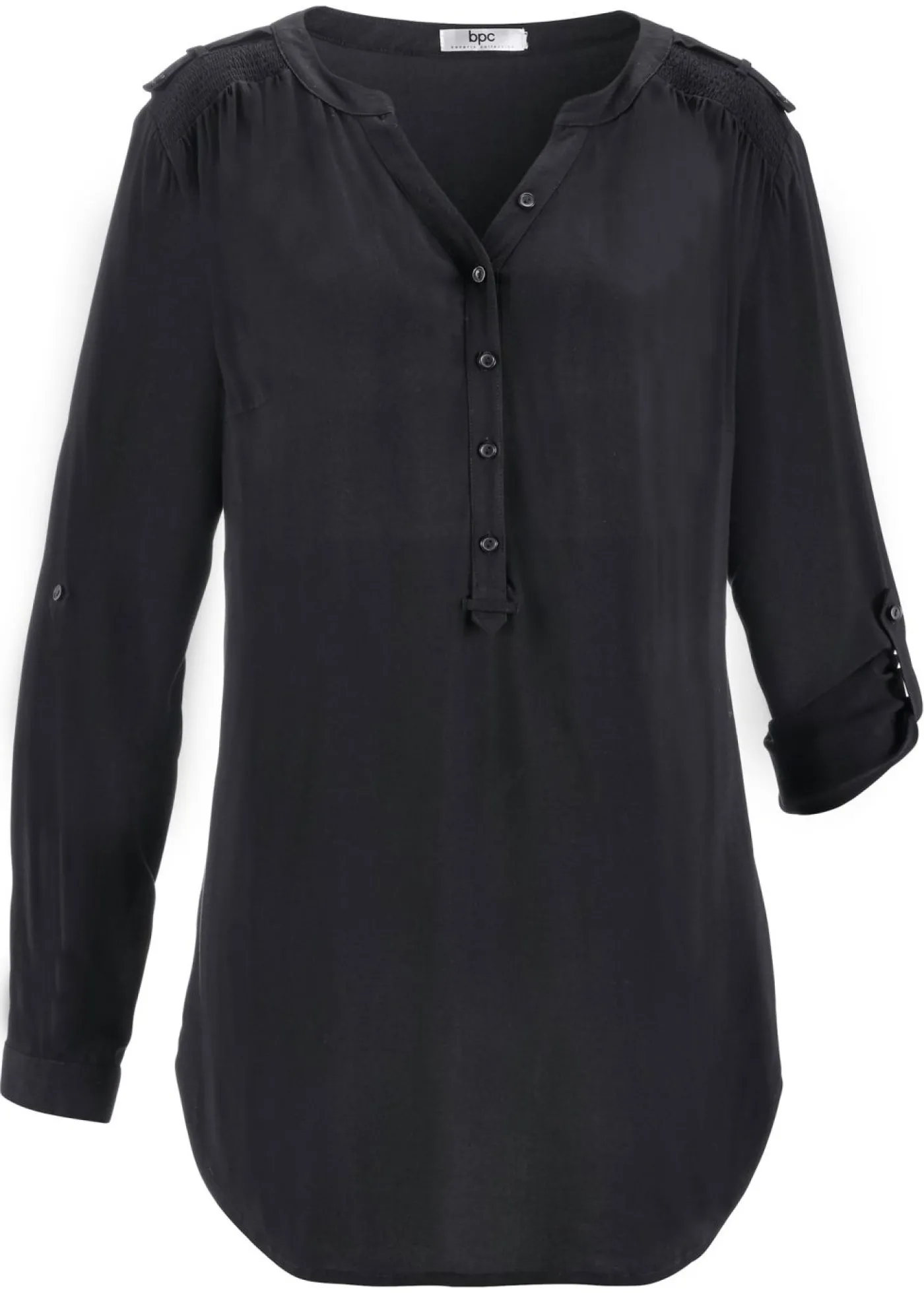 bonprix bonprix Blusa tipo túnica de viscosa suave Negro