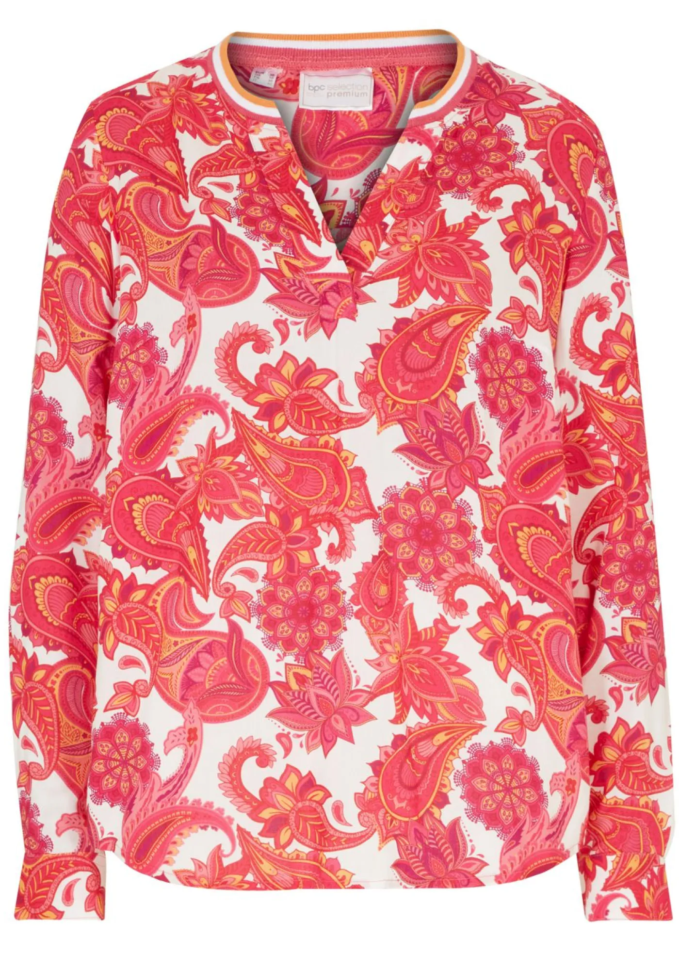 bonprix bonprix Blusa tipo túnica de viscosa fluida pink lady/rosa brillante/narajna suave Online