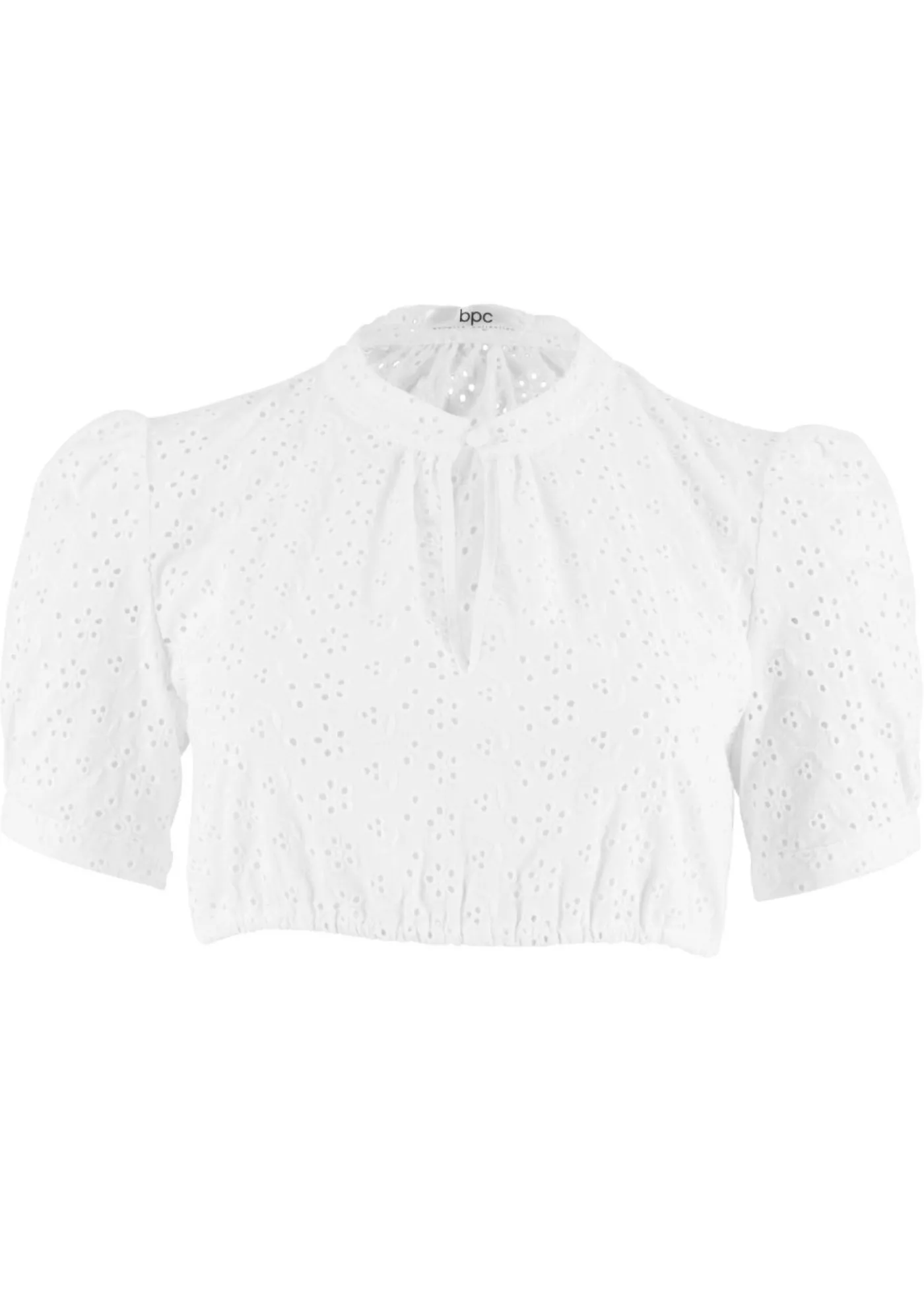 bonprix bonprix Blusa tirolesa con encaje calado Blanco