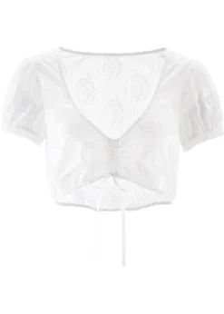 bonprix bonprix Blusa tirolesa de encaje Blanco Hot