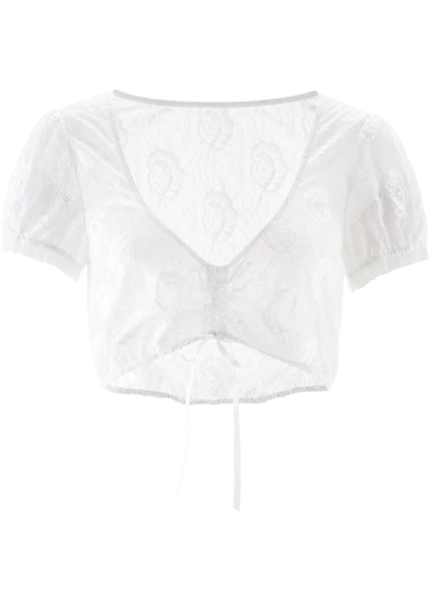 bonprix bonprix Blusa tirolesa de encaje Blanco Hot