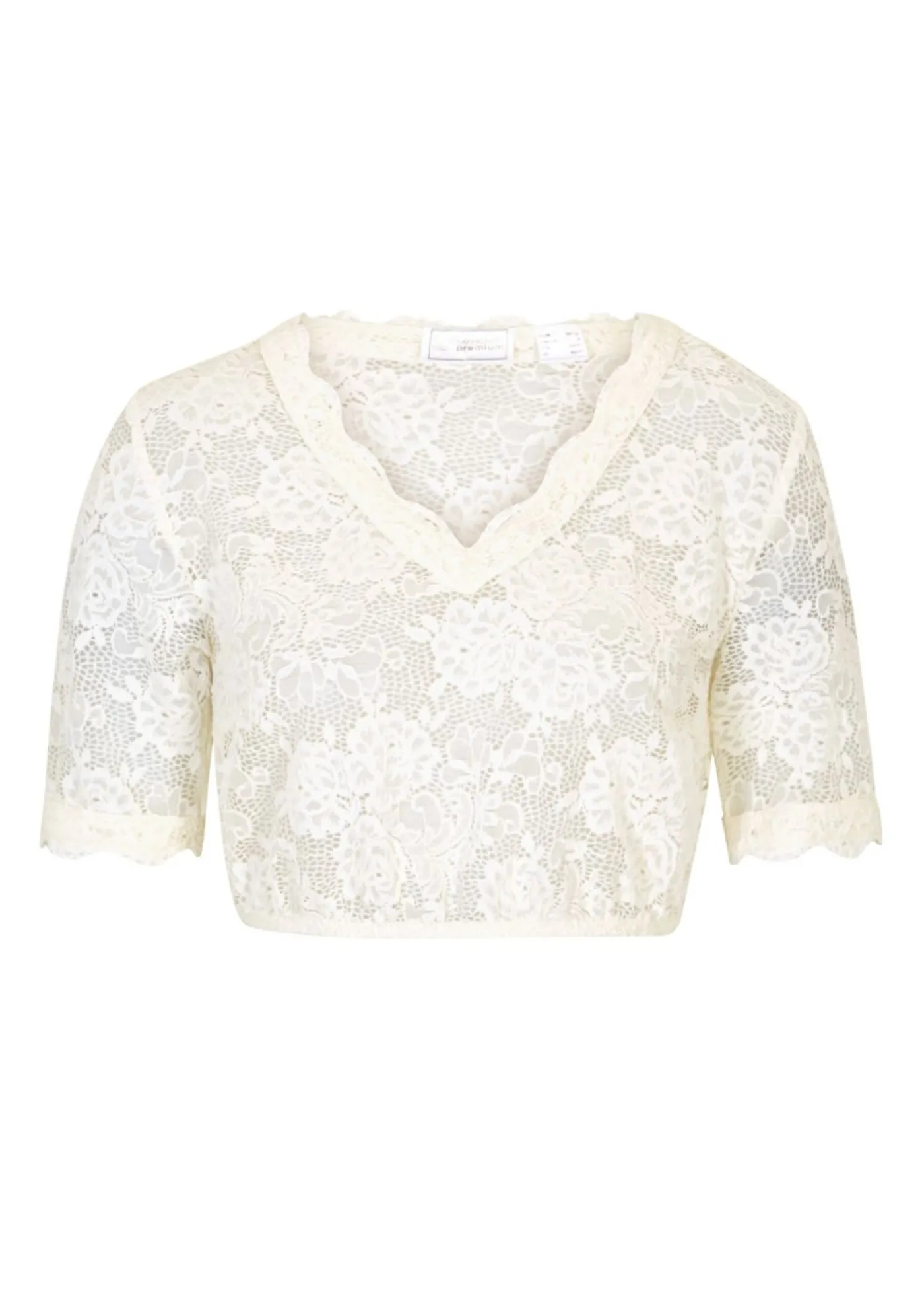 bonprix bonprix Blusa tirolesa de encaje con botones Blanco lana Clearance
