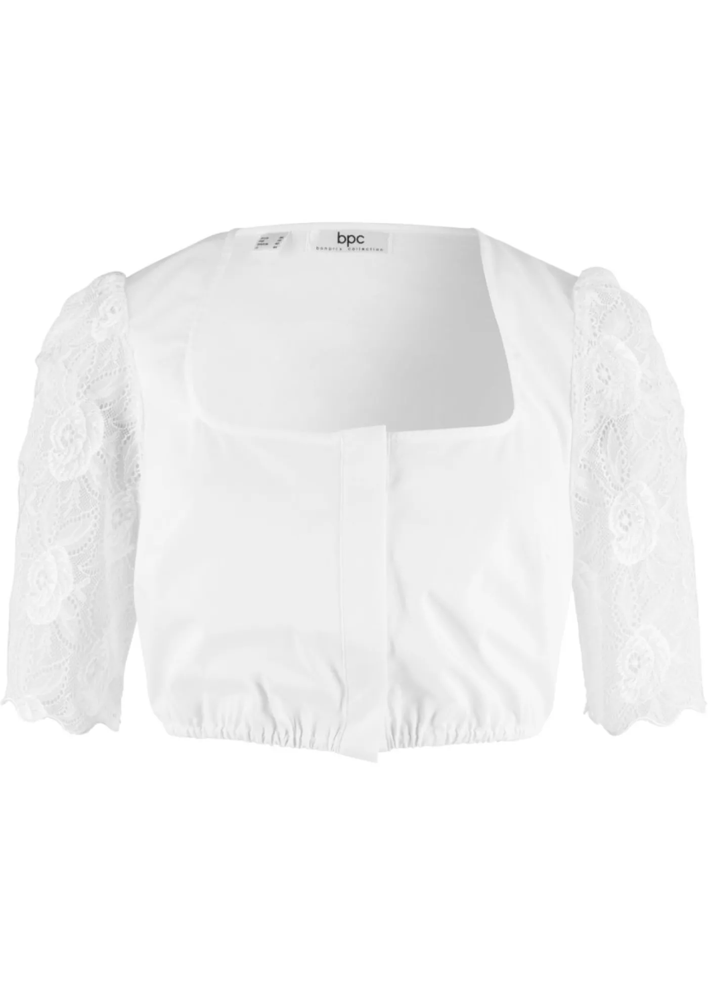 bonprix bonprix Blusa tradicional con manga de encaje Blanco Sale