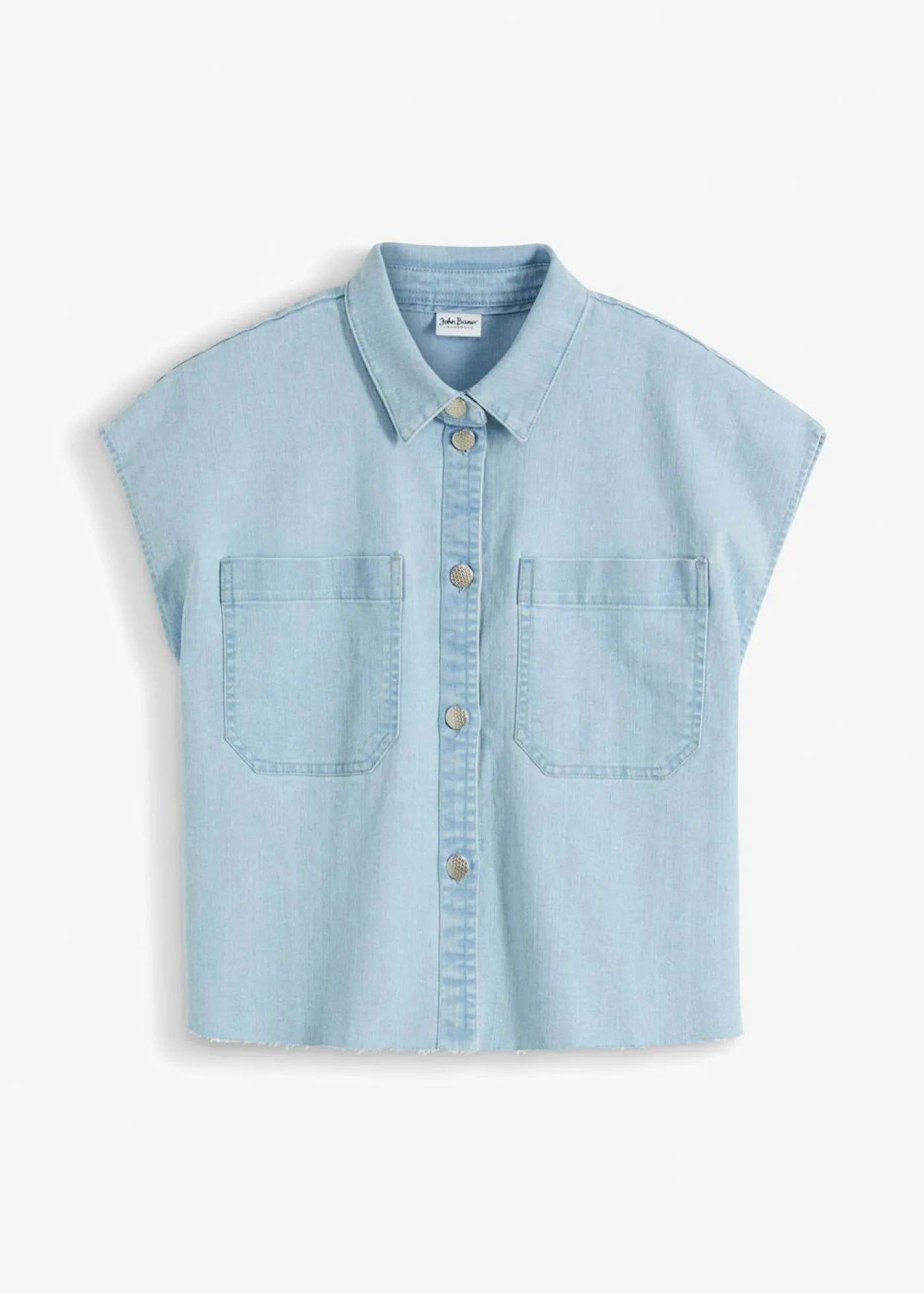 bonprix bonprix Blusa vaquera boxy, corta denim hielo usado Sale