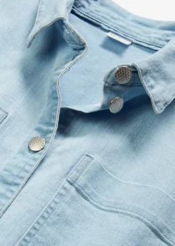 bonprix bonprix Blusa vaquera boxy, corta denim hielo usado Sale