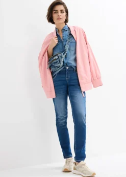 bonprix bonprix Blusa vaquera con cierres a presión azul provenzal