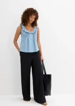 bonprix bonprix Blusa vaquera de algodón orgánico Denim claro Online