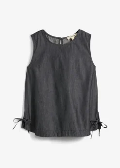 bonprix bonprix Blusa vaquera de algodón orgánico Negro denim Outlet