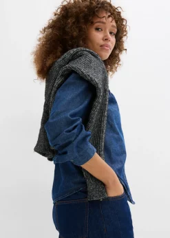 bonprix bonprix Blusa vaquera de algodón puro Azul piedra usado Clearance