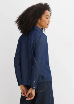 bonprix bonprix Blusa vaquera holgada de algodón orgánico Azul piedra usado