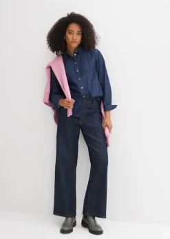 bonprix bonprix Blusa vaquera holgada de algodón orgánico Azul piedra usado