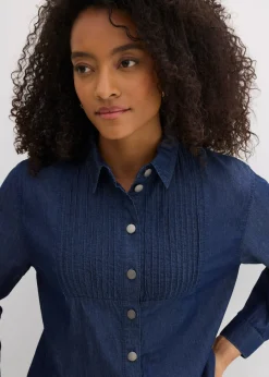 bonprix bonprix Blusa vaquera holgada de algodón orgánico Azul piedra usado