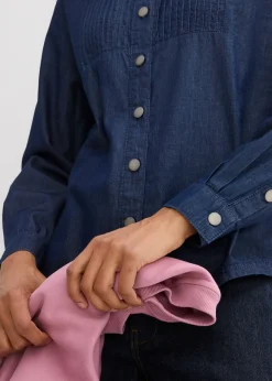 bonprix bonprix Blusa vaquera holgada de algodón orgánico Azul piedra usado