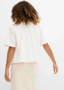 bonprix bonprix Blusa vaquera, oversize Denim blanco Online