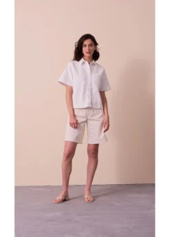 bonprix bonprix Blusa vaquera, oversize Denim blanco Online