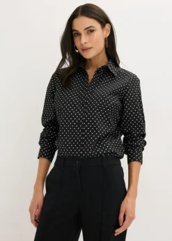 bonprix bonprix Blusas con algodón (2 unidades) blanco/negro topos Hot