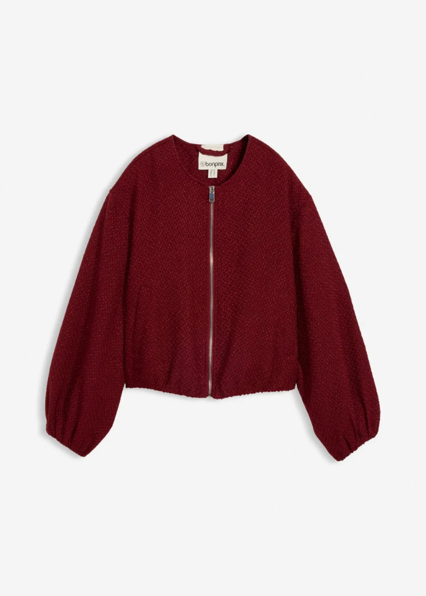 bonprix bonprix Blusón de bouclé suave Rojo rubí New