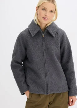 bonprix bonprix Blusón de bouclé suave pizarra Sale