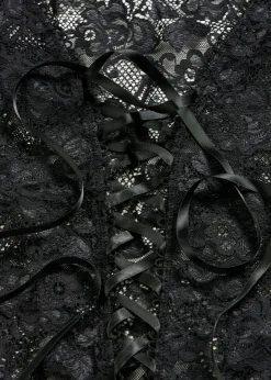 bonprix VENUS Body con abertura y aspecto mojado Negro