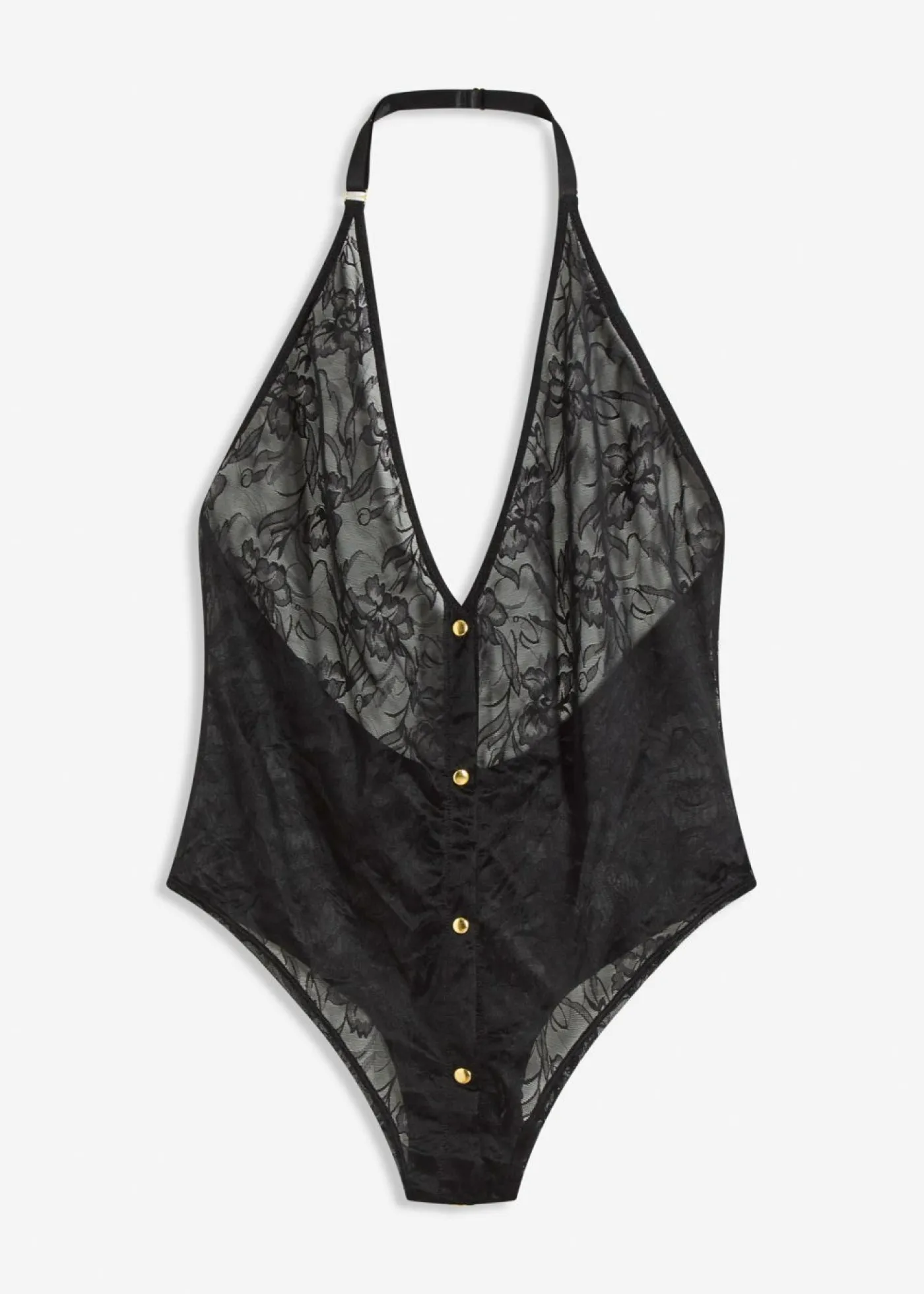 bonprix bonprix Body con botones Negro Discount