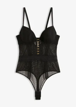 bonprix bonprix Body con tanga Negro Online