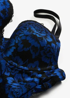 bonprix bonprix Body con tanga de encaje Negro-azul oscuro